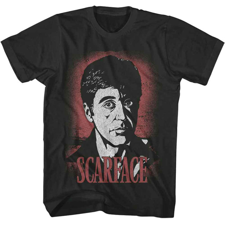 Scarface - Face - Officially Licensed - Gray Solid Front Print Adult Short Sleeve T-Shirt
