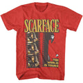 Scarface - Film Strip - Officially Licensed - Red Heather Front Print Adult Short Sleeve T-Shirt
