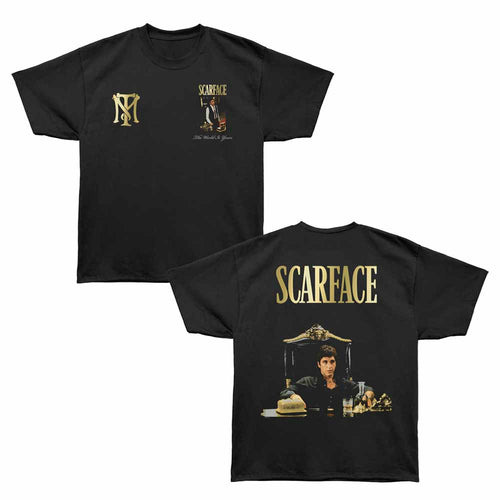 Scarface - World Is Yours - Bronx Oversized Short Sleeve T-Shirt - Front & Back Print - Black
