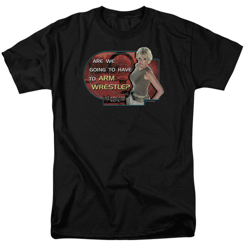 Stargate SG-1 - Arm Wrestle - Adult Unisex Short Sleeve T-Shirt - Black