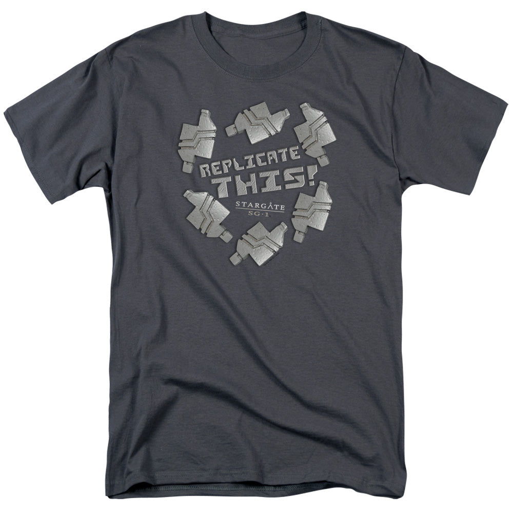 Stargate SG-1 - Replicate This - Adult Unisex Short Sleeve T-Shirt - Gray