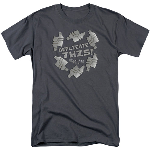 Stargate SG-1 - Replicate This - Adult Unisex Short Sleeve T-Shirt - Gray