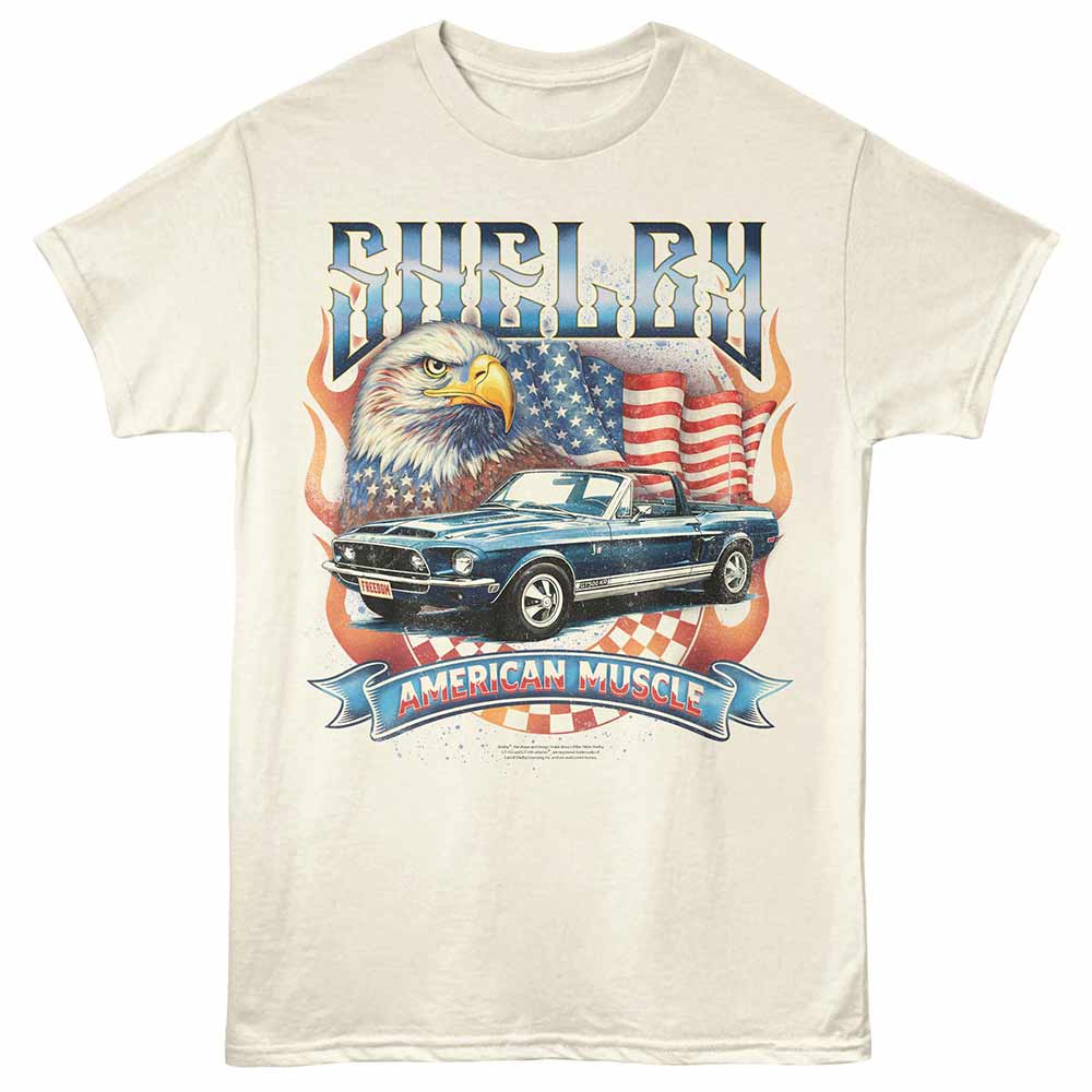 Carroll Shelby - American Muscle - Adult Unisex Short Sleeve T-Shirt - Natural