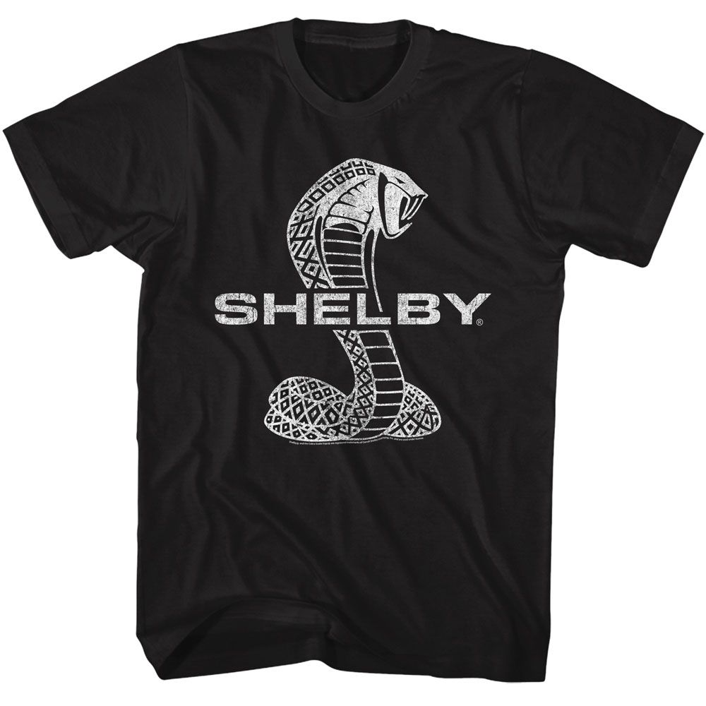 Carroll Shelby - Cobra Logo - American Classics - Solid Black Adult Short Sleeve T-Shirt