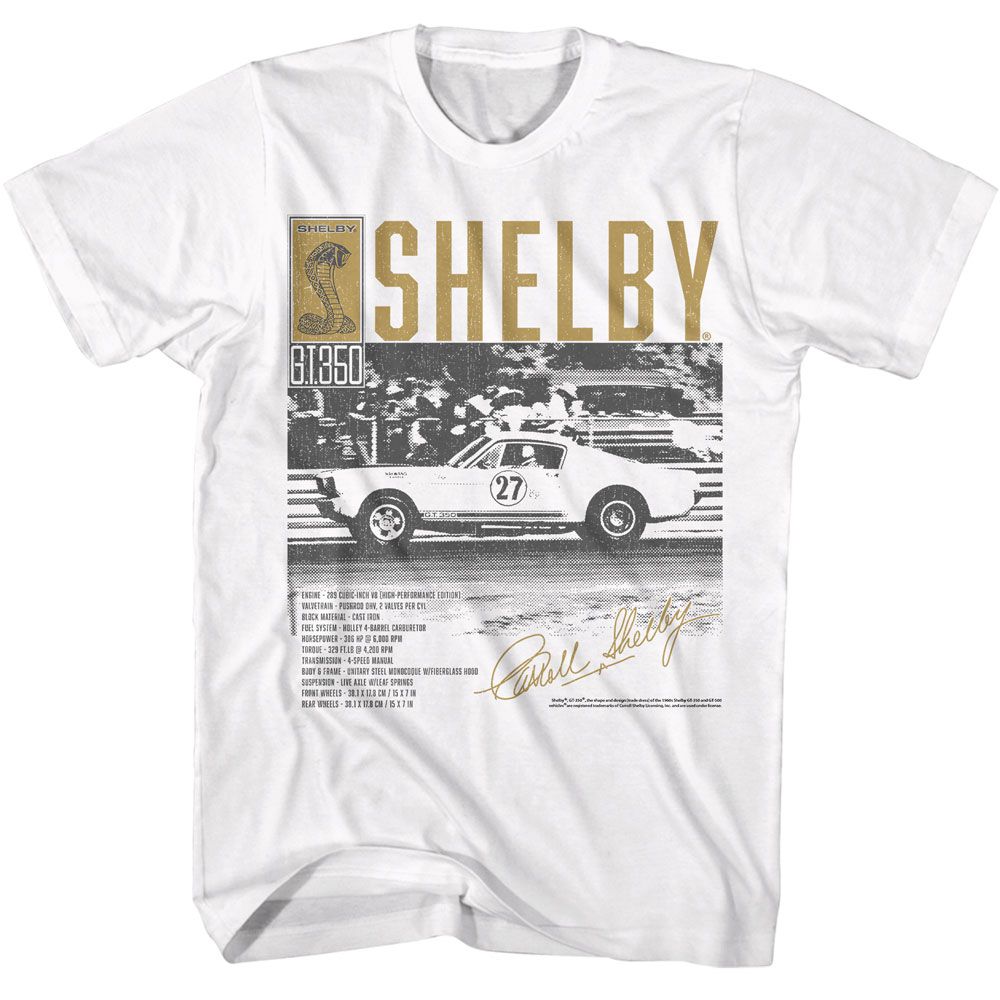 Carroll Shelby - GT530 2C - American Classics - Solid White Adult Short Sleeve T-Shirt