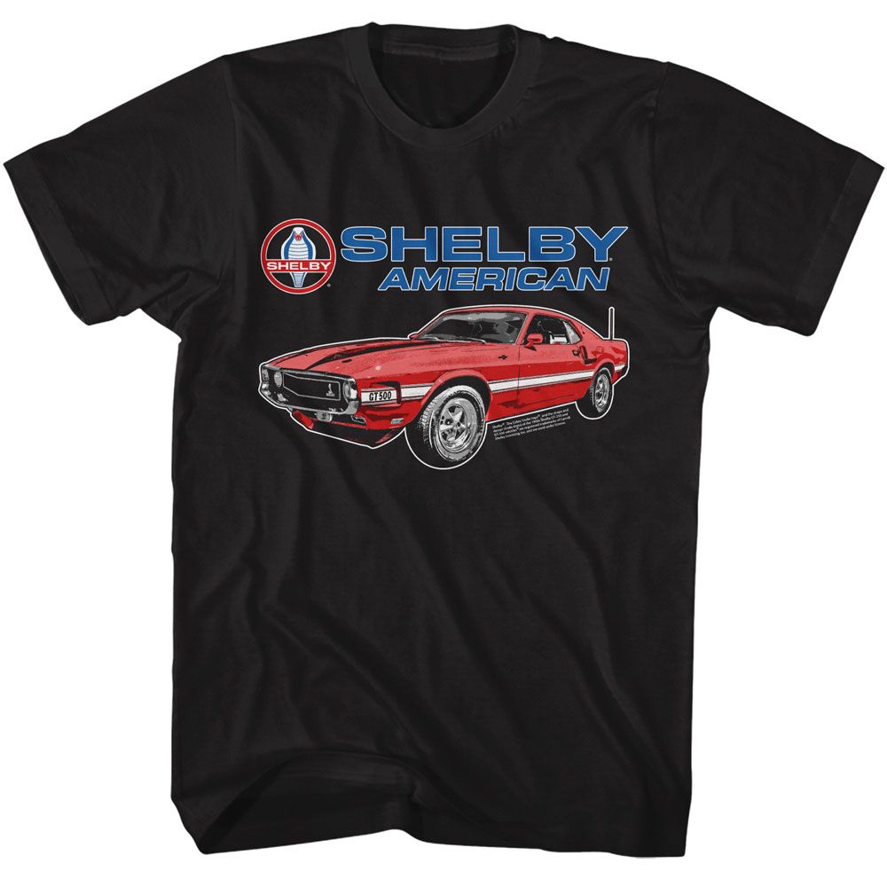 Carroll Shelby - American - American Classics - Solid Black Adult Short Sleeve T-Shirt