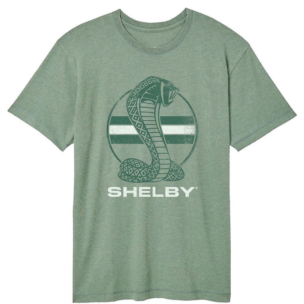 Carroll Shelby Cobra Circle Stripes Officially Licensed Adult Short Sleeve Vintage Wash T-Shirt