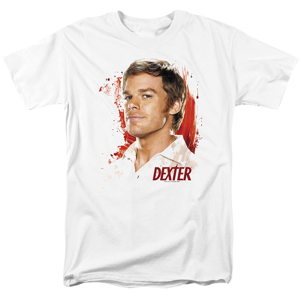 Dexter - Blood Splatter - Adult Unisex Short Sleeve T-Shirt - White