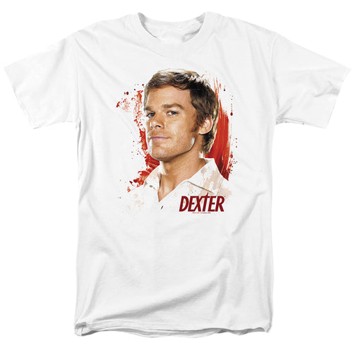Dexter - Blood Splatter - Adult Unisex Short Sleeve T-Shirt - White