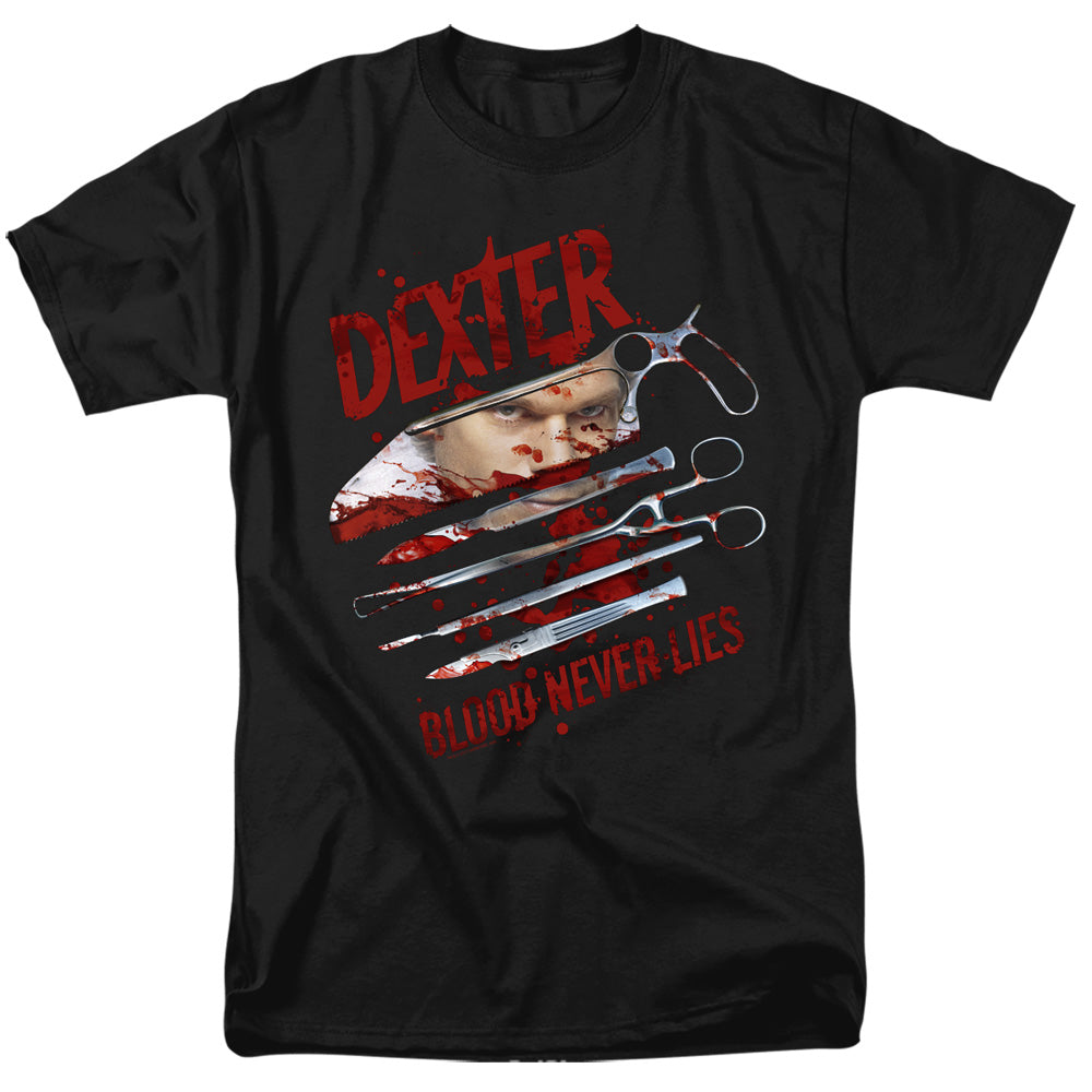 Dexter - Blood Never Lies - Adult Unisex Short Sleeve T-Shirt - Black