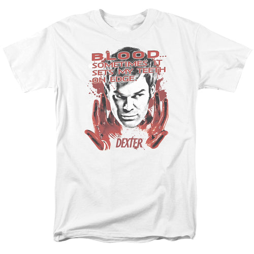 Dexter - Blood - Adult Unisex Short Sleeve T-Shirt - White