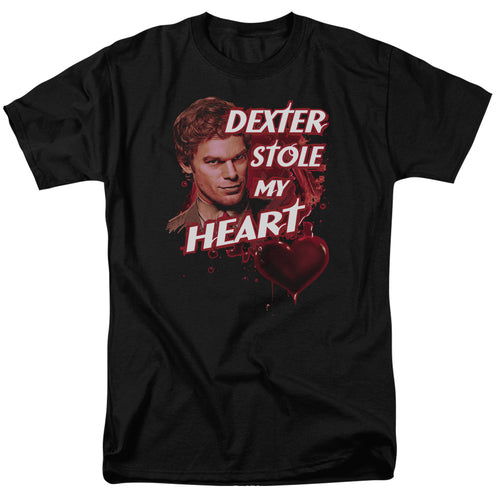 Dexter - Bloody Heart - Adult Unisex Short Sleeve T-Shirt - Black