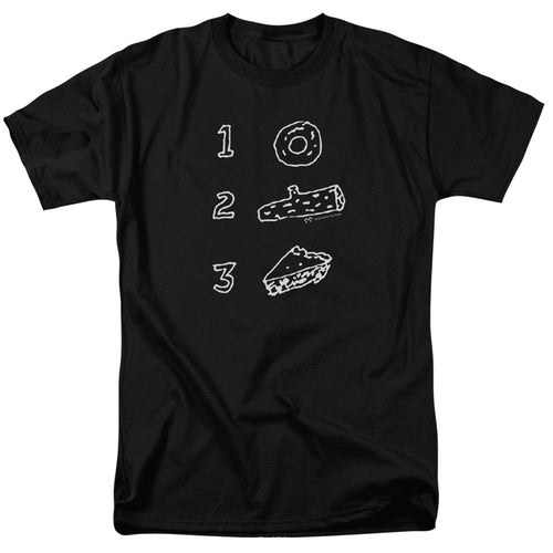 Twin Peaks - Pie Log Donut - Adult Unisex Short Sleeve T-Shirt - Black