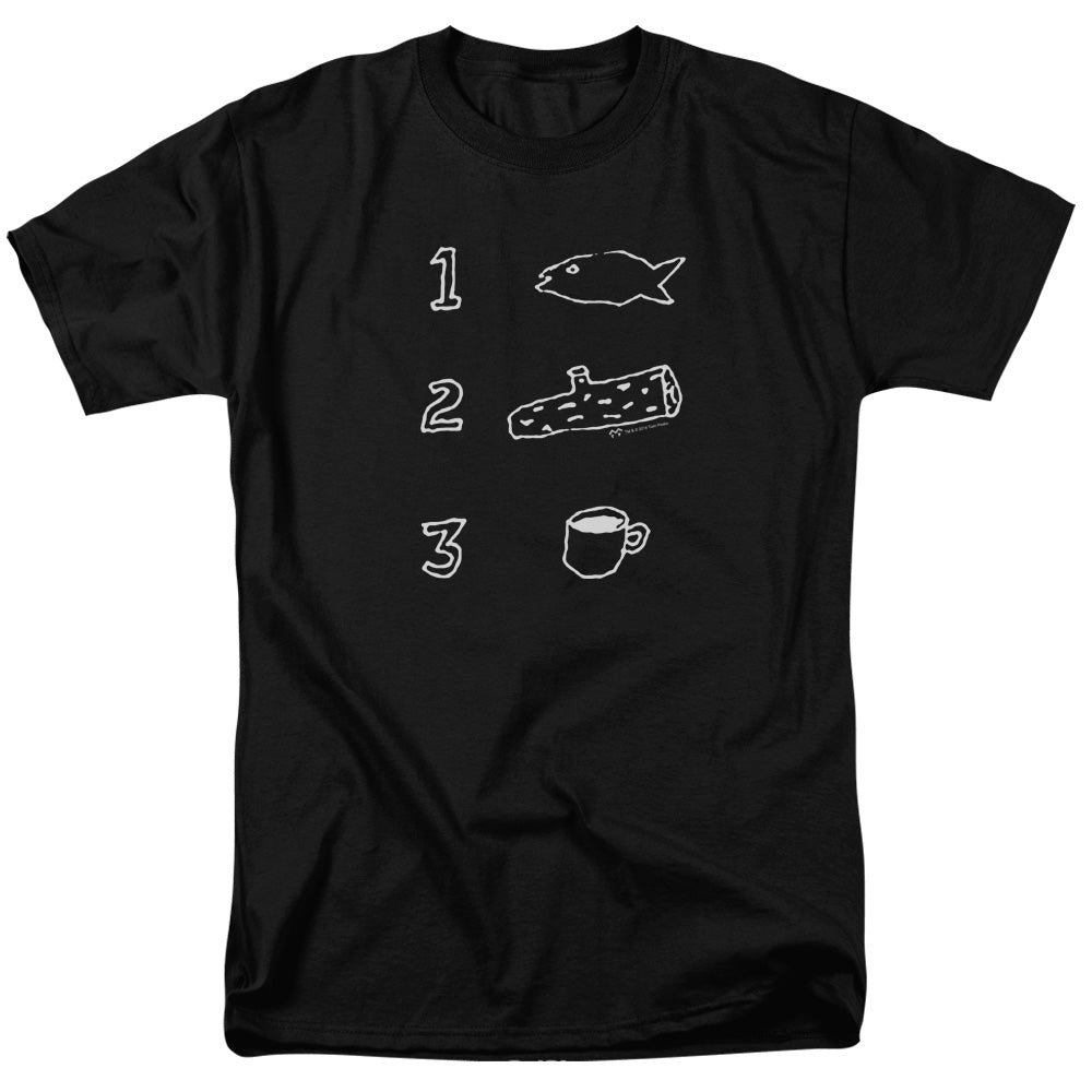 Twin Peaks - Coffee Log Fish - Adult Unisex Short Sleeve T-Shirt - Black