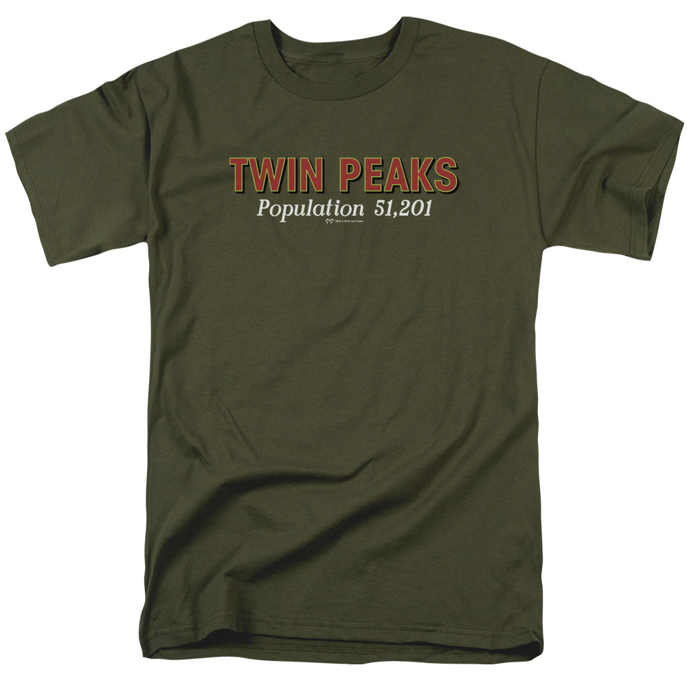 Twin Peaks - Population - Adult Unisex Short Sleeve T-Shirt - Green