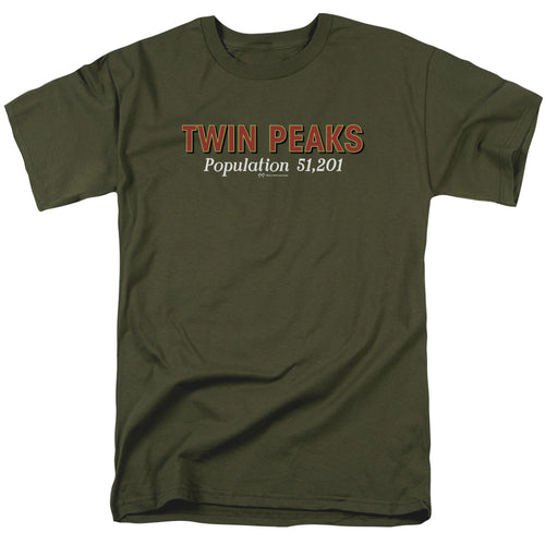 Twin Peaks - Population - Adult Unisex Short Sleeve T-Shirt - Green