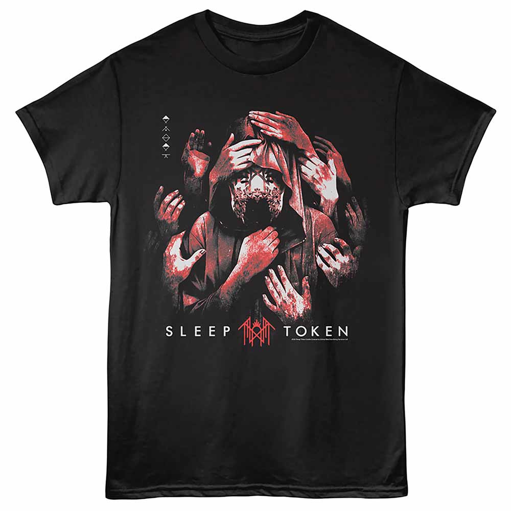 Sleep Token - Grabbing Hands - Front Print Adult Short Sleeve Solid T-Shirt - Black