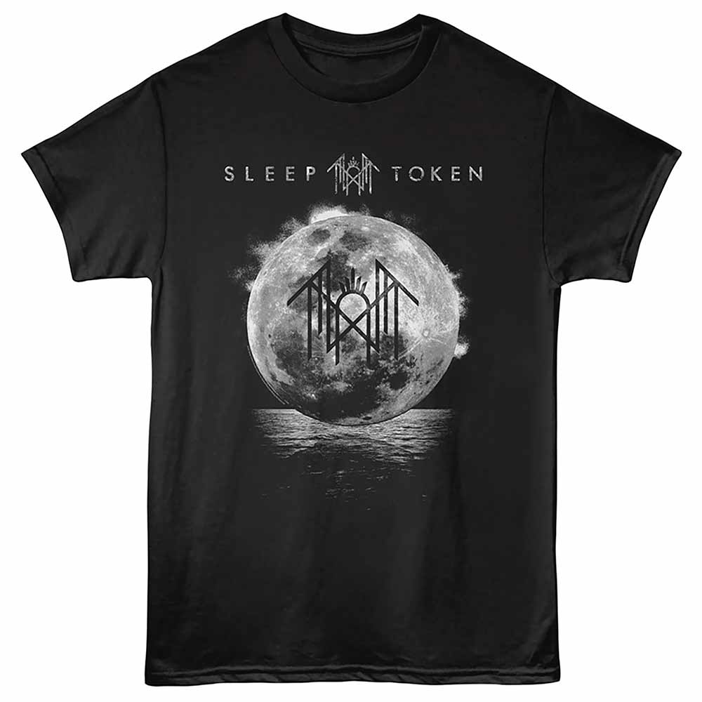 Sleep Token - Moon Reflection - Front Print Adult Short Sleeve Solid T-Shirt - Black