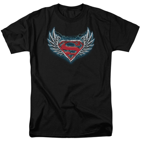 DC Comics - Superman - Steel Wings Logo - Adult Unisex T-Shirt - Black