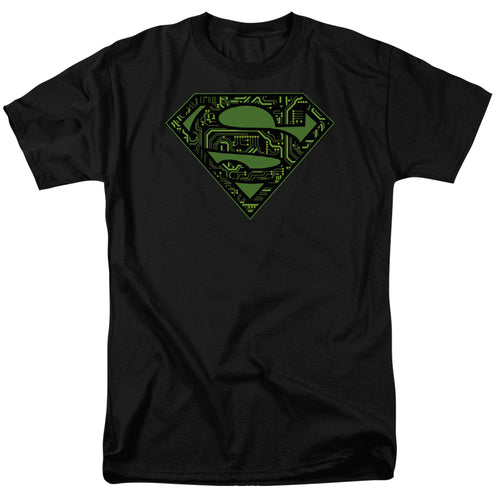 DC Comics - Superman - Circuits Shield - Adult Unisex T-Shirt - Black