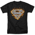 DC Comics - Superman - Steel Fire Shield - Adult Unisex T-Shirt - Black