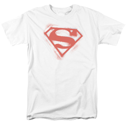 DC Comics - Superman - Spray Paint Shield - Adult Unisex T-Shirt - White