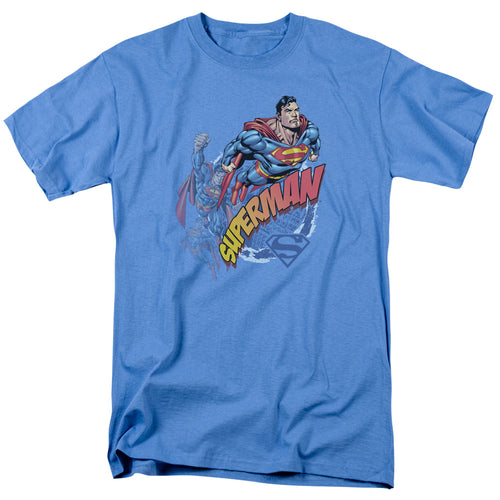 DC Comics - Superman - Up Up And Away - Adult Unisex Short Sleeve T-Shirt - Blue