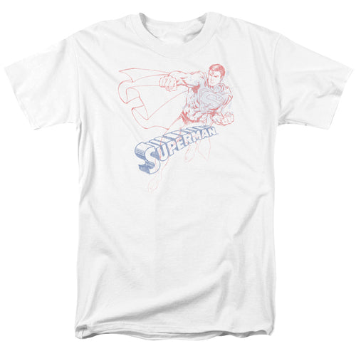 DC Comics - Superman - Sketch - Adult Unisex Short Sleeve T-Shirt - White