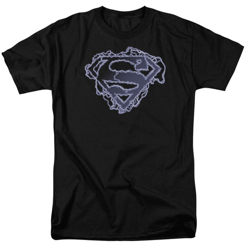 DC Comics - Superman - Electric Supes Shield - Adult Unisex T-Shirt - Black