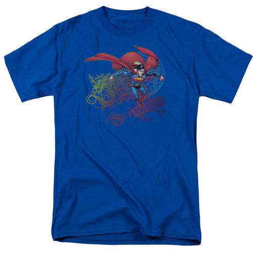 DC Comics - Superman - Cool Word Supes - Adult Unisex T-Shirt - Blue