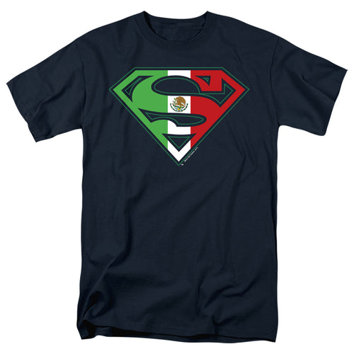 DC Comics - Superman - Mexican Shield - Adult Unisex Short Sleeve T-Shirt - Blue