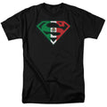 DC Comics - Superman - Mexican Flag Shield - Adult Unisex T-Shirt - Black