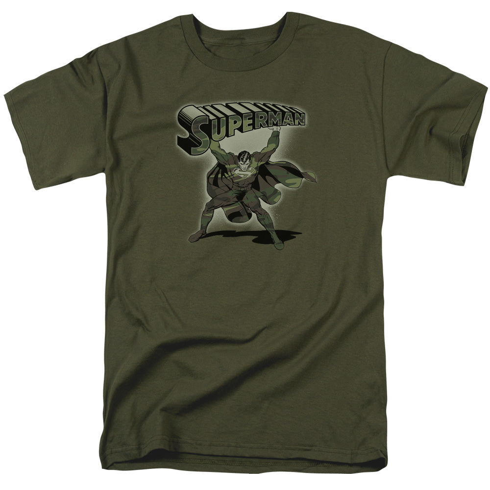 DC Comics - Superman - Camo Logo - Adult Unisex Short Sleeve T-Shirt - Green