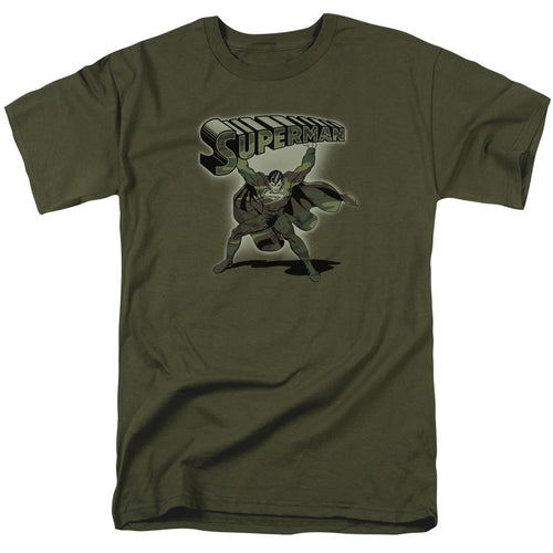 DC Comics - Superman - Camo Logo - Adult Unisex Short Sleeve T-Shirt - Green