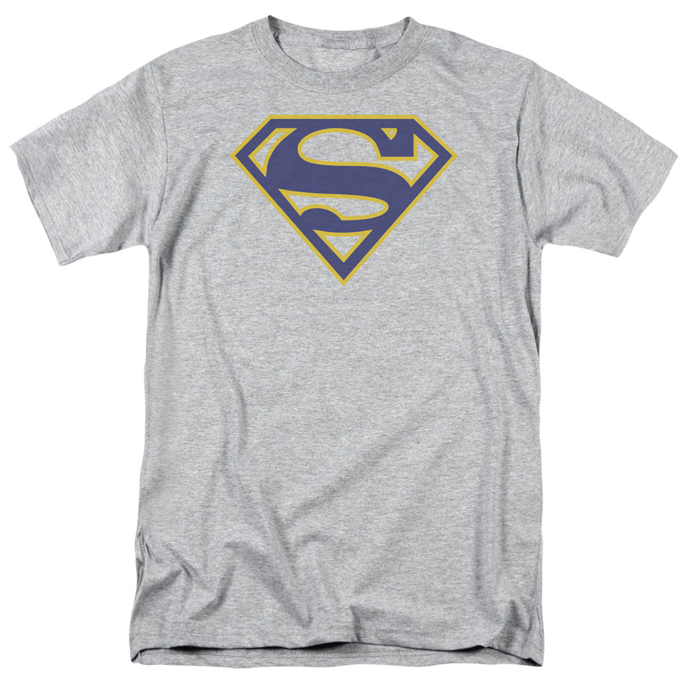 DC Comics - Superman - Maize & Blue Shield - Adult Unisex T-Shirt - Gray