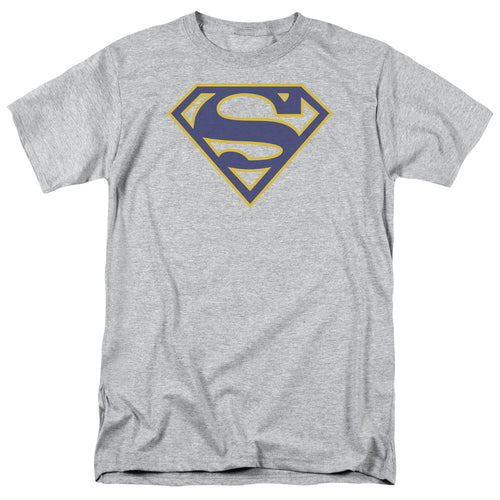 DC Comics - Superman - Maize & Blue Shield - Adult Unisex T-Shirt - Gray