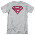 DC Comics - Superman - Red & Black Shield - Adult Unisex T-Shirt - Gray