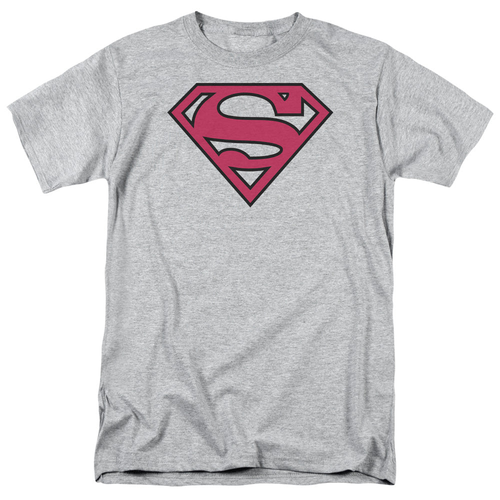 DC Comics - Superman - Red & Black Shield - Adult Unisex T-Shirt - Gray