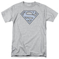 DC Comics - Superman - Carolina Blue & Navy Shield - Adult Unisex T-Shirt - Gray