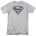 DC Comics - Superman - Blue & Orange Shield - Adult Unisex T-Shirt - Gray