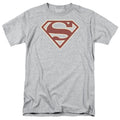 DC Comics - Superman - Crimson & Cream Shield - Adult Unisex T-Shirt - Gray