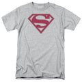 DC Comics - Superman - Crimson & Gray Shield - Adult Unisex T-Shirt - Gray