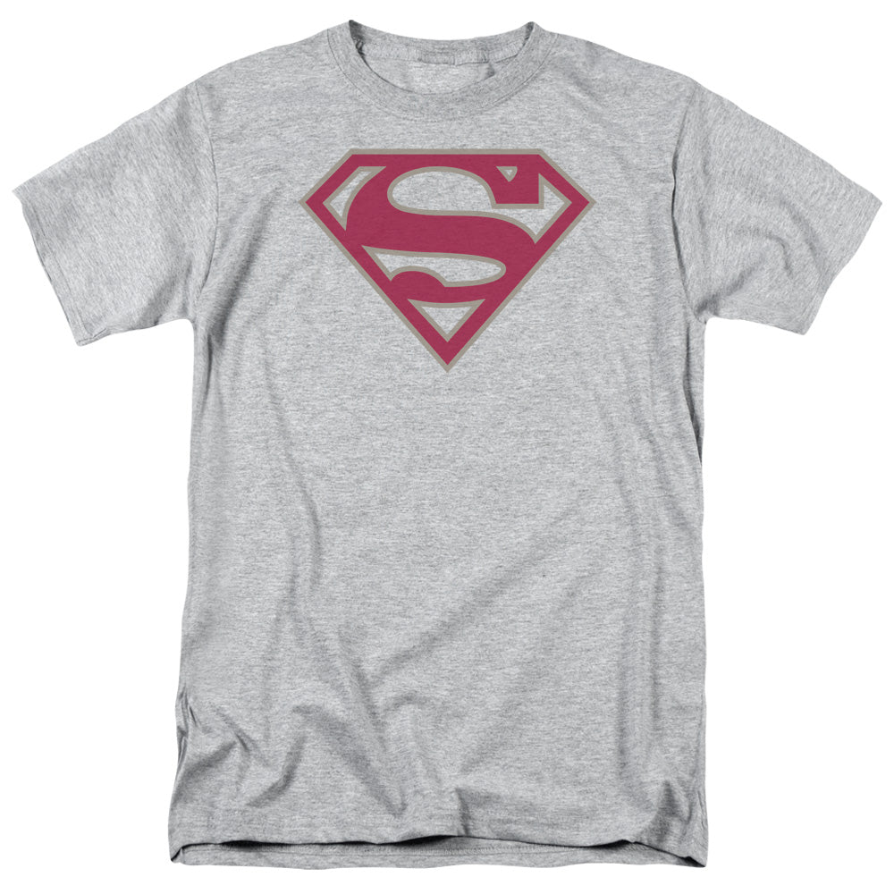 DC Comics - Superman - Crimson & Gray Shield - Adult Unisex T-Shirt - Gray