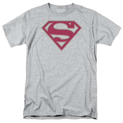 DC Comics - Superman - Crimson & Gray Shield - Adult Unisex T-Shirt - Gray
