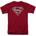 DC Comics - Superman - Crimson & Gray Shield - Adult Unisex T-Shirt - Red
