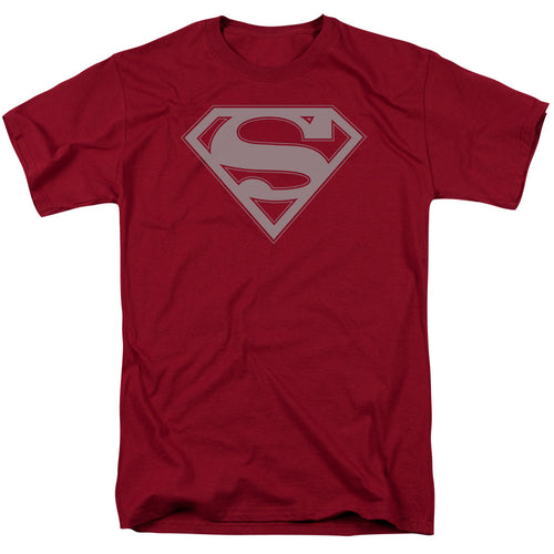 DC Comics - Superman - Crimson & Gray Shield - Adult Unisex T-Shirt - Red
