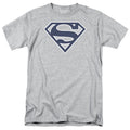 DC Comics - Superman - Navy & White Shield - Adult Unisex T-Shirt - Gray
