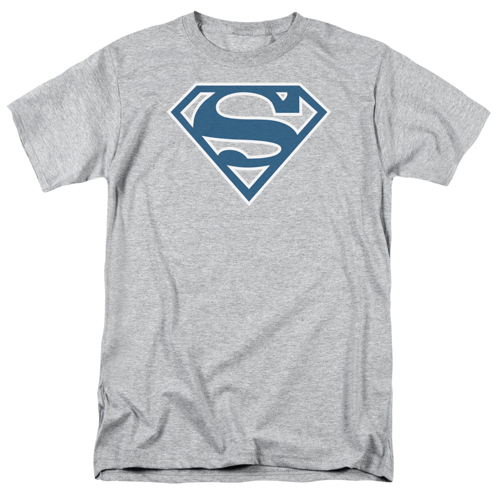 DC Comics - Superman - Blue & White Shield - Adult Unisex T-Shirt - Gray
