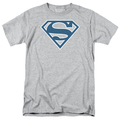 DC Comics - Superman - Blue & White Shield - Adult Unisex T-Shirt - Gray