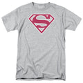 DC Comics - Superman - Red & White Shield - Adult Unisex T-Shirt - Gray
